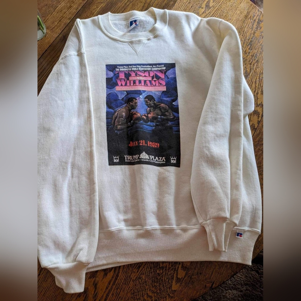 Vintage Boxing Match Sweatshirt - 1989 Tyson vs Williams Trump Plaza